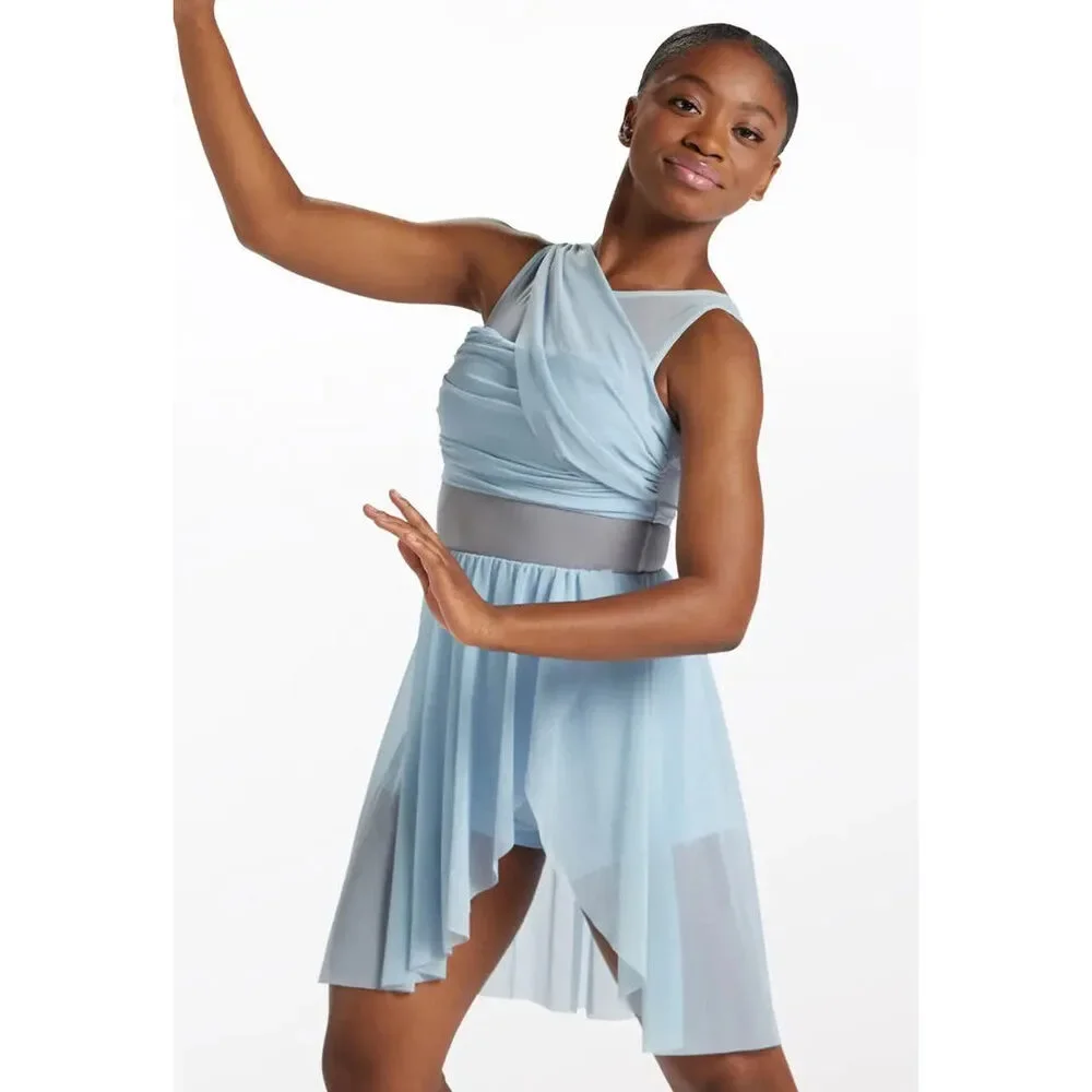 Pre-Owned Dance Costume Balera D8423 Medium Child Blue Dress Lyrical